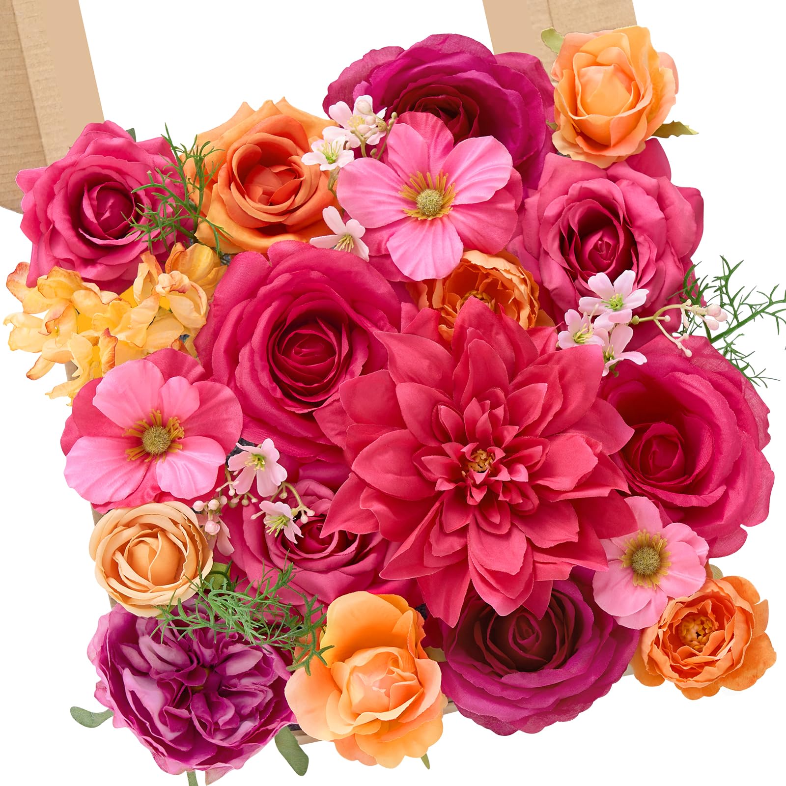 Amazon.com: Serwalin Artificial Hot Pink & Orange Flowers, Magenta